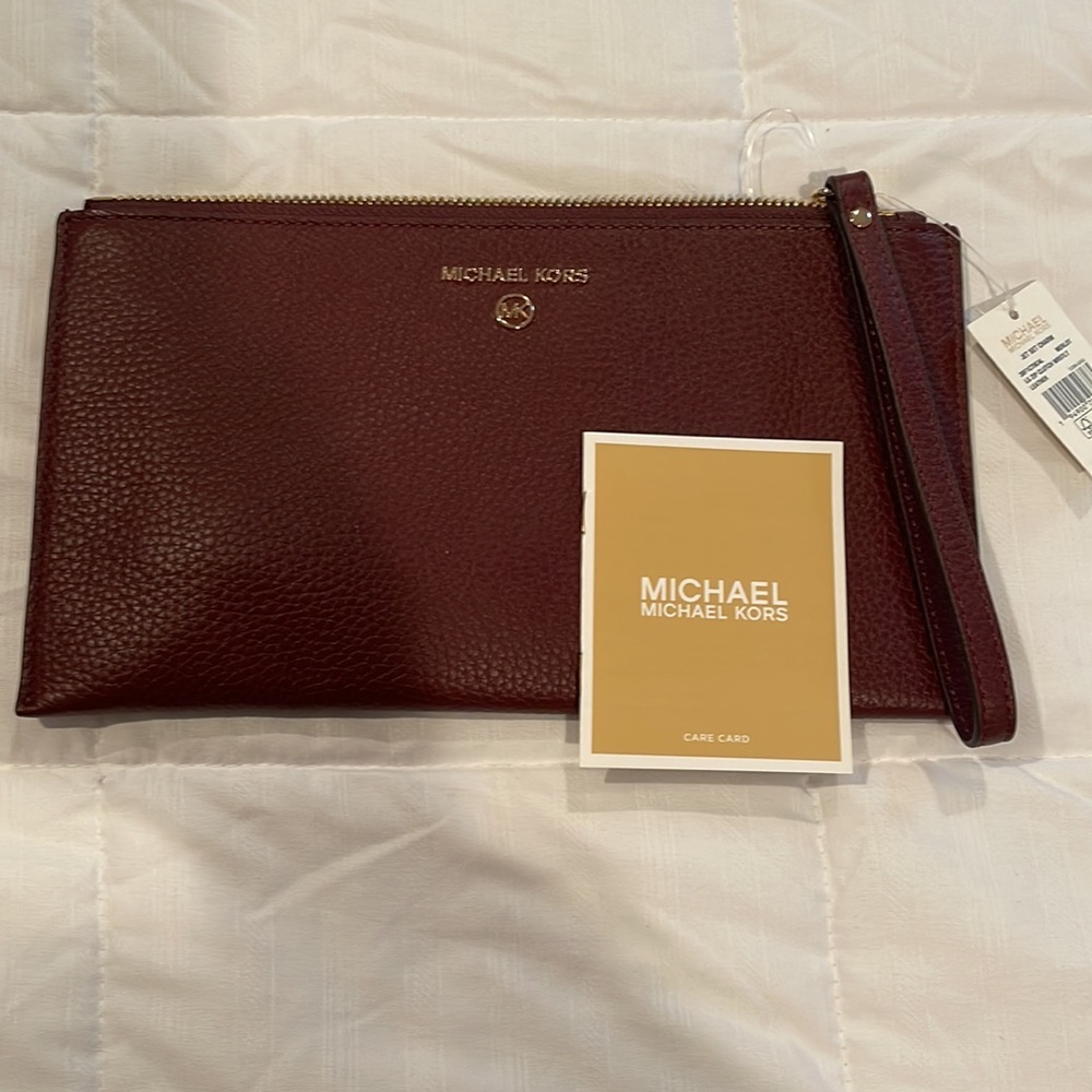 Michael Kors leather clutch wristlet